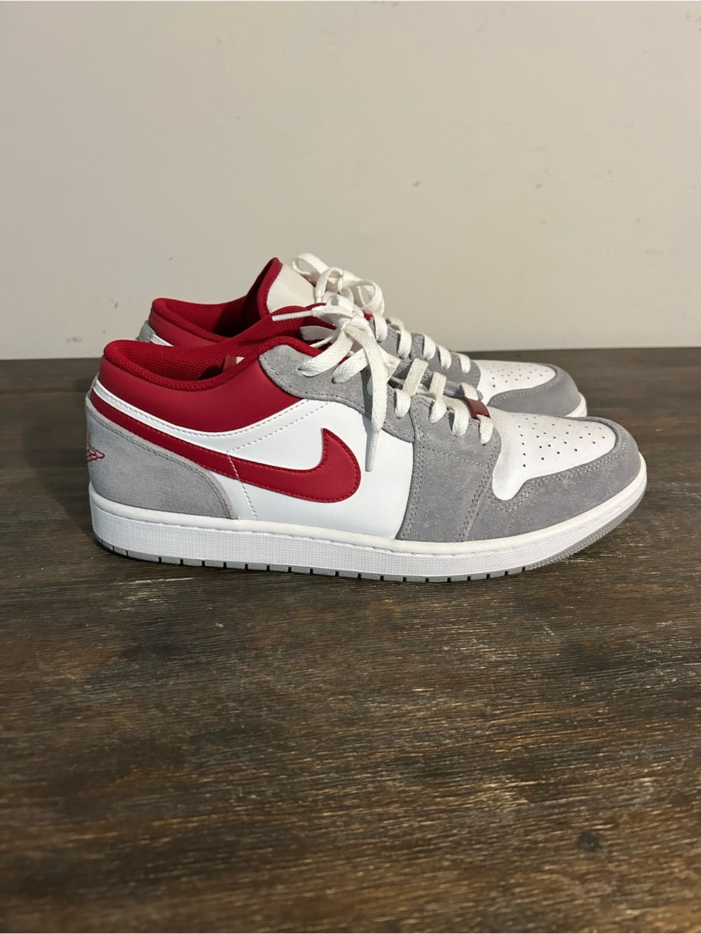Jordan Men’s Low-Top Sneakers - White, Gray & Red